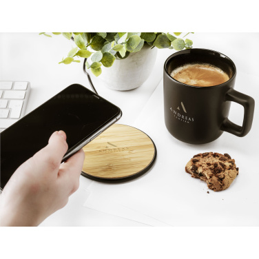 Logo trade promotional giveaways picture of: Bamboo 10W Wireless Charger wireless fast charger