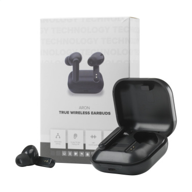 Logotrade promotional merchandise image of: Aron TWS Wireless Earbuds in Charging Case