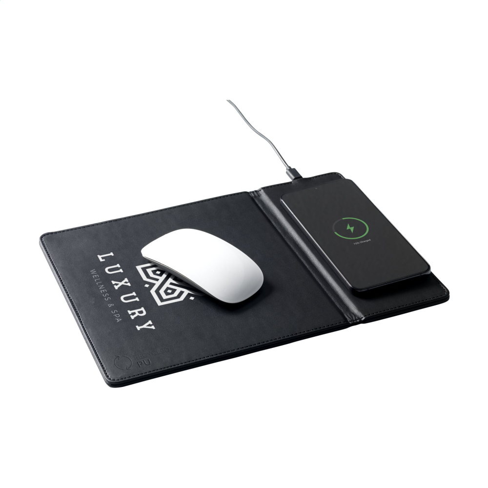 Logo trade promotional products image of: RCS Recycled Wireless Charging Mousepad