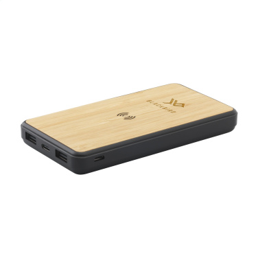 Logotrade promotional merchandise picture of: Boru Bamboo RCS Recycled ABS Powerbank Wireless Charger