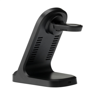 Logo trade promotional gift photo of: Triple-Up RCS Recycled ABS Wireless Charger Stand
