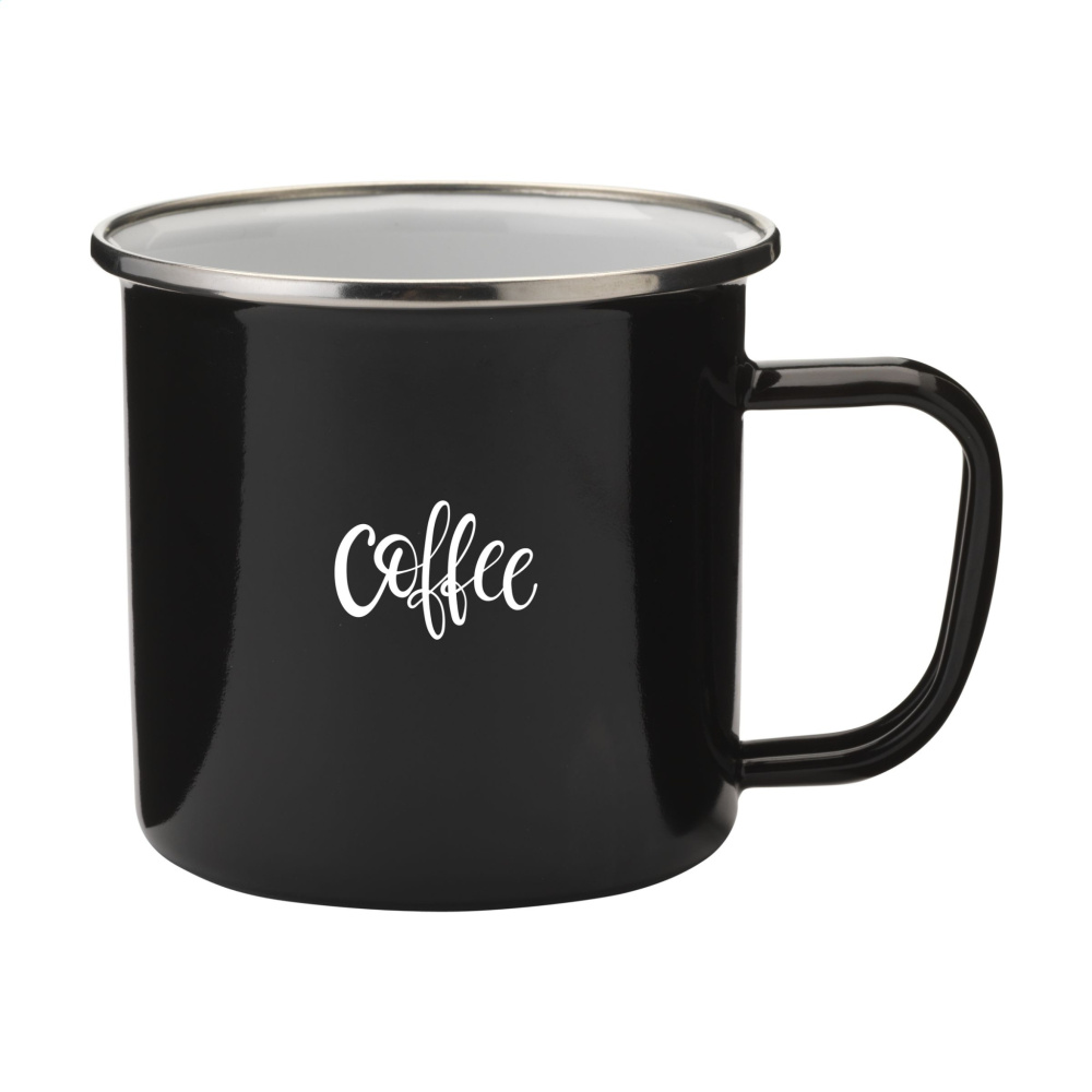 Logo trade promotional items picture of: Retro Silver Enamel Mug 350 ml
