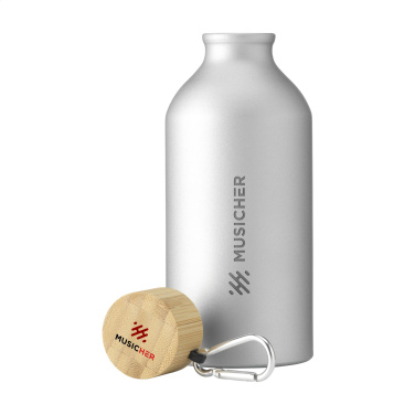 Logo trade promotional items picture of: AluBamboo GRS Recycled Alu 500 ml water bottle