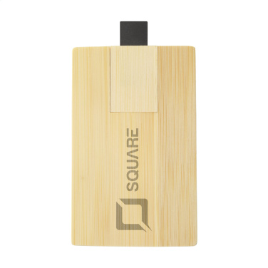 Logo trade corporate gifts picture of: CreditCard USB Bamboo 8 GB