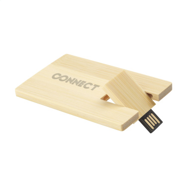 Logotrade promotional product image of: CreditCard USB Bamboo 32 GB