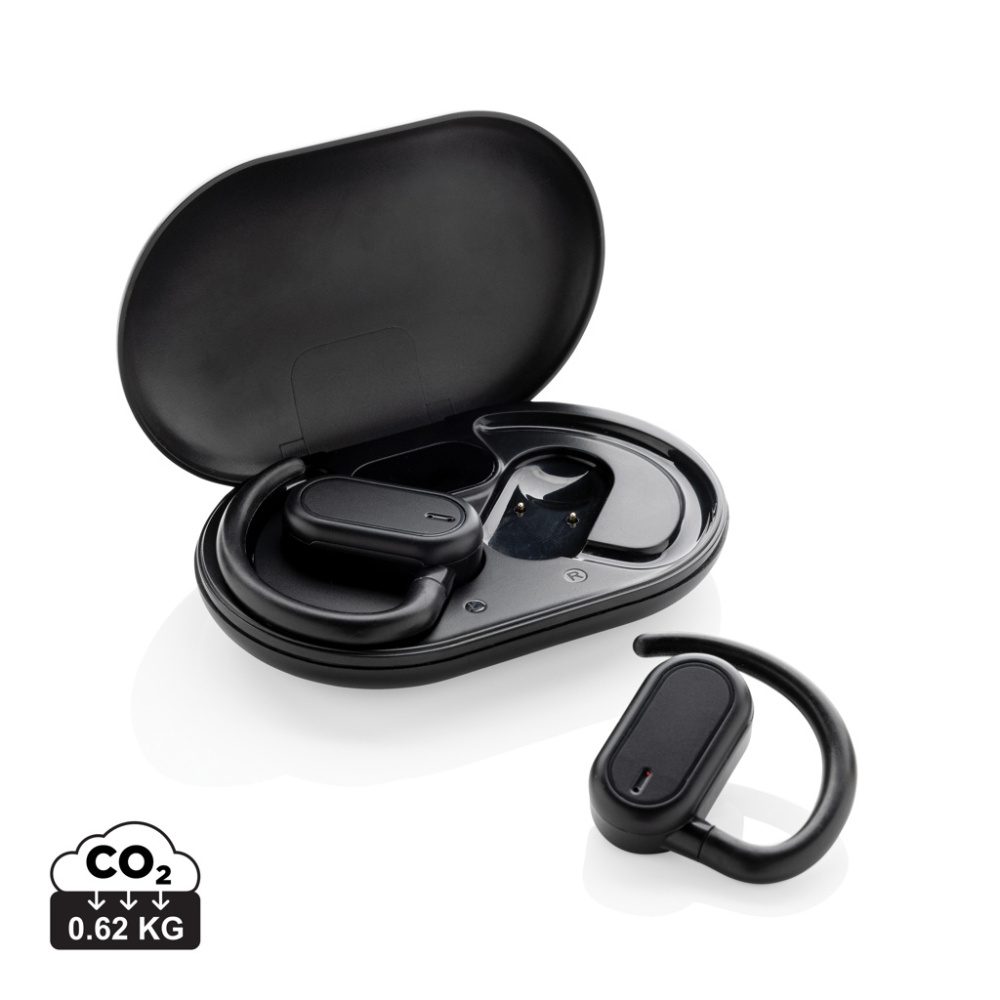 Logo trade promotional gifts picture of: Fitsound RCS recycled plastic open ear TWS earbuds