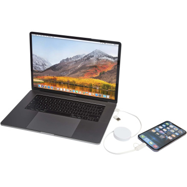 Logotrade advertising product picture of: Citala 5-in-1 recycled plastic 90 cm retractable data sync and 40W fast charge cable