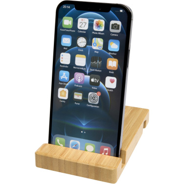 Logo trade business gift photo of: Bubup bamboo 2-angled tablet and phone stand