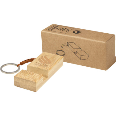 Logo trade promotional products picture of: Bosona bamboo phone holder with keychain