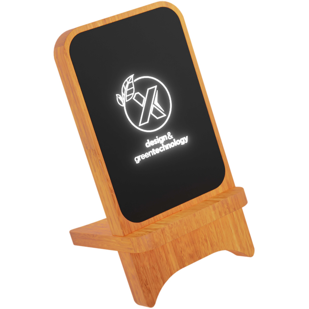 Logotrade corporate gift image of: SCX.design W16 10W light-up wireless wooden stand