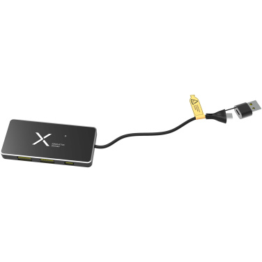 Logo trade promotional item photo of: SCX.design H20 8-in-1 USB hub with dual input and 6-ports