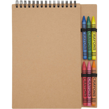 Logotrade corporate gifts photo of: Doodle A5 spiral soft cover notebook and crayon set