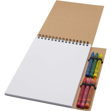Logotrade promotional item picture of: Doodle A5 spiral soft cover notebook and crayon set