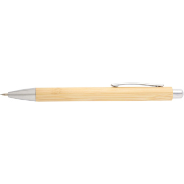 Logotrade advertising product picture of: Oblys bamboo ballpoint pen and mechanical pencil set (black ink)