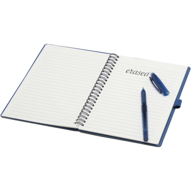 Logo trade business gifts image of: Slate reusable soft cover notebook and pen set (black ink)