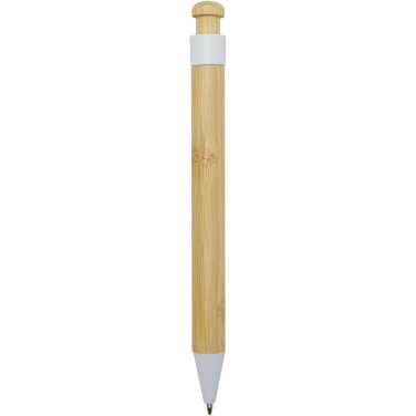 Logotrade promotional items photo of: Rattan bamboo and recycled plastic ballpoint pen (black ink)