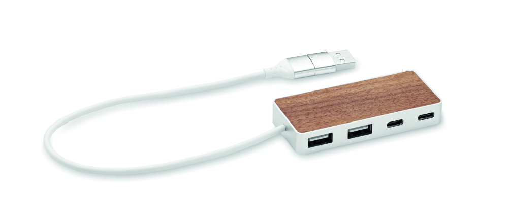 Logo trade promotional items image of: USB hub 4 ports 27,5 cm