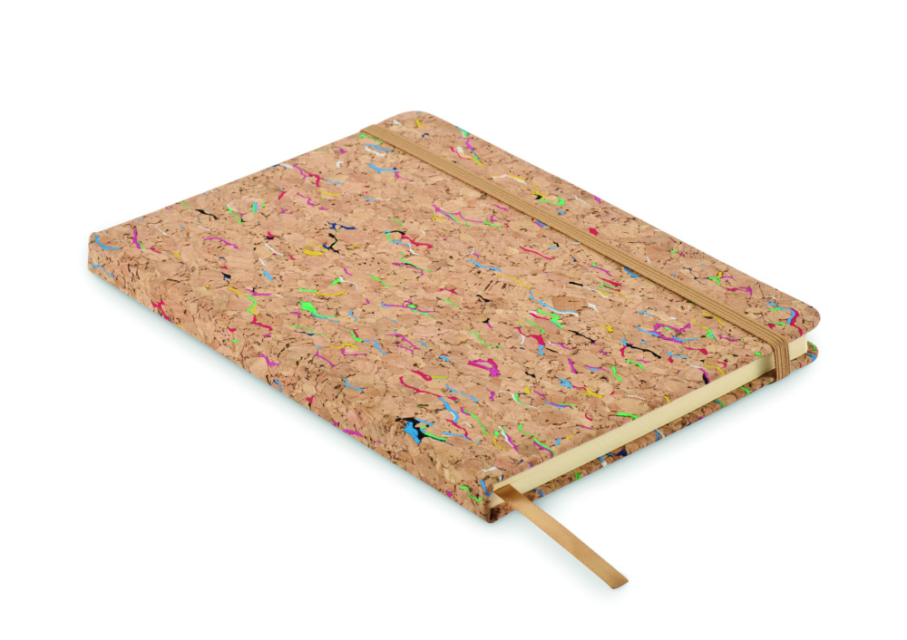 Logo trade promotional gifts picture of: A5 cork coloured notebook