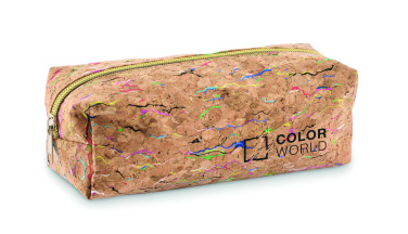 Logo trade promotional giveaways image of: Coloured cork pencil case