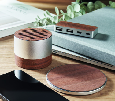 Logo trade promotional gift photo of: Recycled aluminium speaker