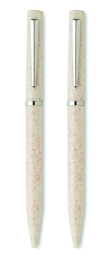 Logotrade corporate gift picture of: Wheat straw/ABS twist pen set