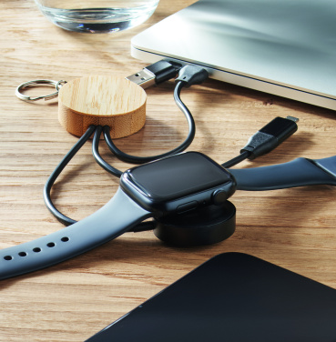 Logo trade promotional giveaways image of: Key ring with 4 in 1 60W cable