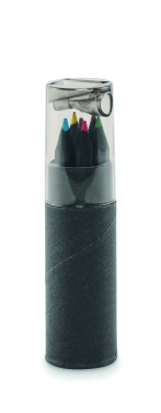 Logo trade advertising products image of: 6 black colouring pencils