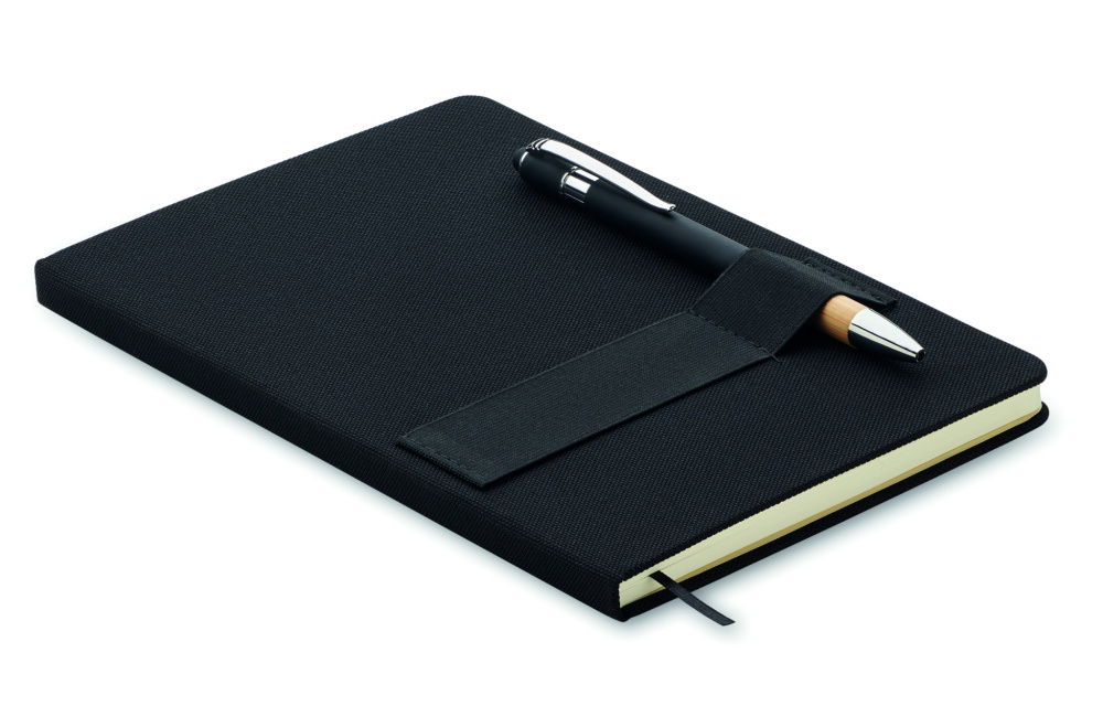 Logo trade business gift photo of: A5 RPET notebook with pen