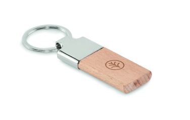 Logo trade promotional item photo of: Key ring with rubber wood
