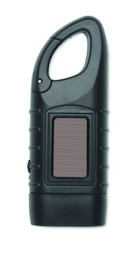 Logo trade promotional gifts image of: Solar torch with dynamo crank