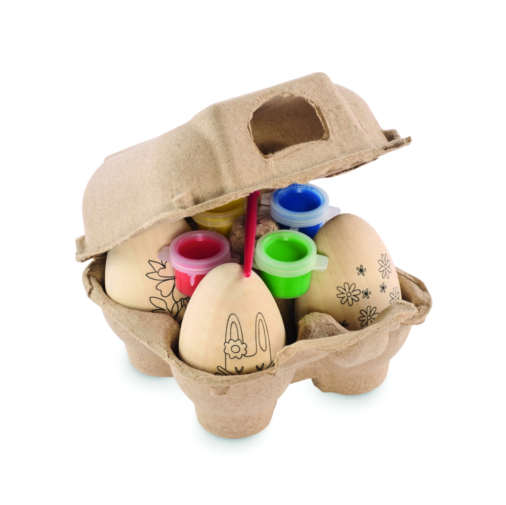 Logotrade promotional merchandise picture of: Wooden eggs painting set