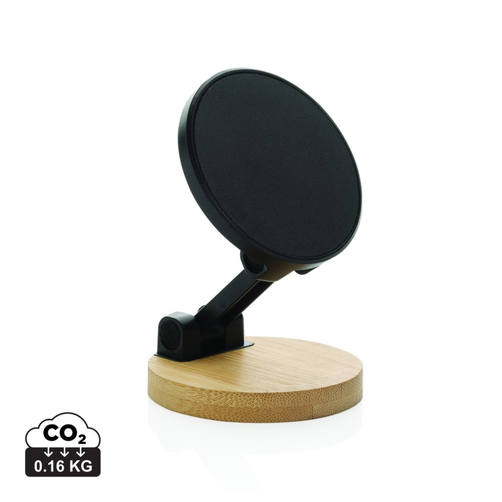 Logotrade promotional product picture of: Magmount RCS recycled plastic and bamboo phone stand