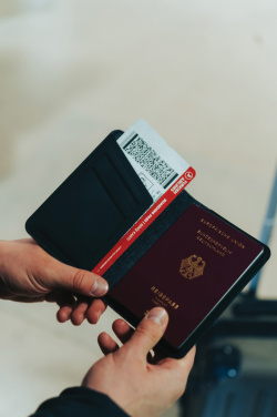 Logotrade corporate gift image of: Trackmate RCS rpolyester passport holder worldwide locating