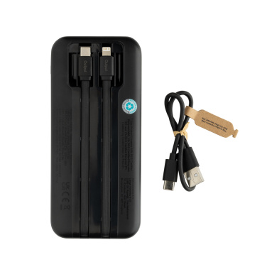 Logo trade promotional products image of: Turbopack RCS rplastic powerbank 10.000 integrated cables