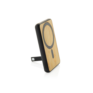 Logotrade promotional item image of: Zen RCS rplastic 5000 mah 5W magnetic bamboo powerbank