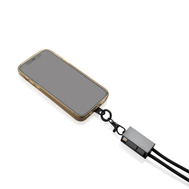 Logo trade corporate gifts image of: Terra RCS recycled PET phone cord with dual charge cable