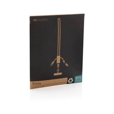 Logo trade promotional items picture of: Terra RCS recycled PET phone cord with dual charge cable
