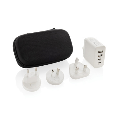 Logo trade promotional merchandise photo of: TravelCharge Pro RCS rplastic travel charger with USB C
