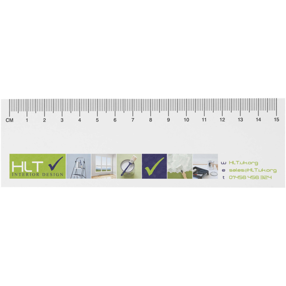 Logotrade promotional merchandise picture of: Sticky-Mate® recycled sticky notes with printed 15 cm ruler