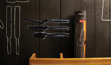 Logo trade promotional merchandise photo of: BOSKA Cheese Knife Set Monaco+ Black