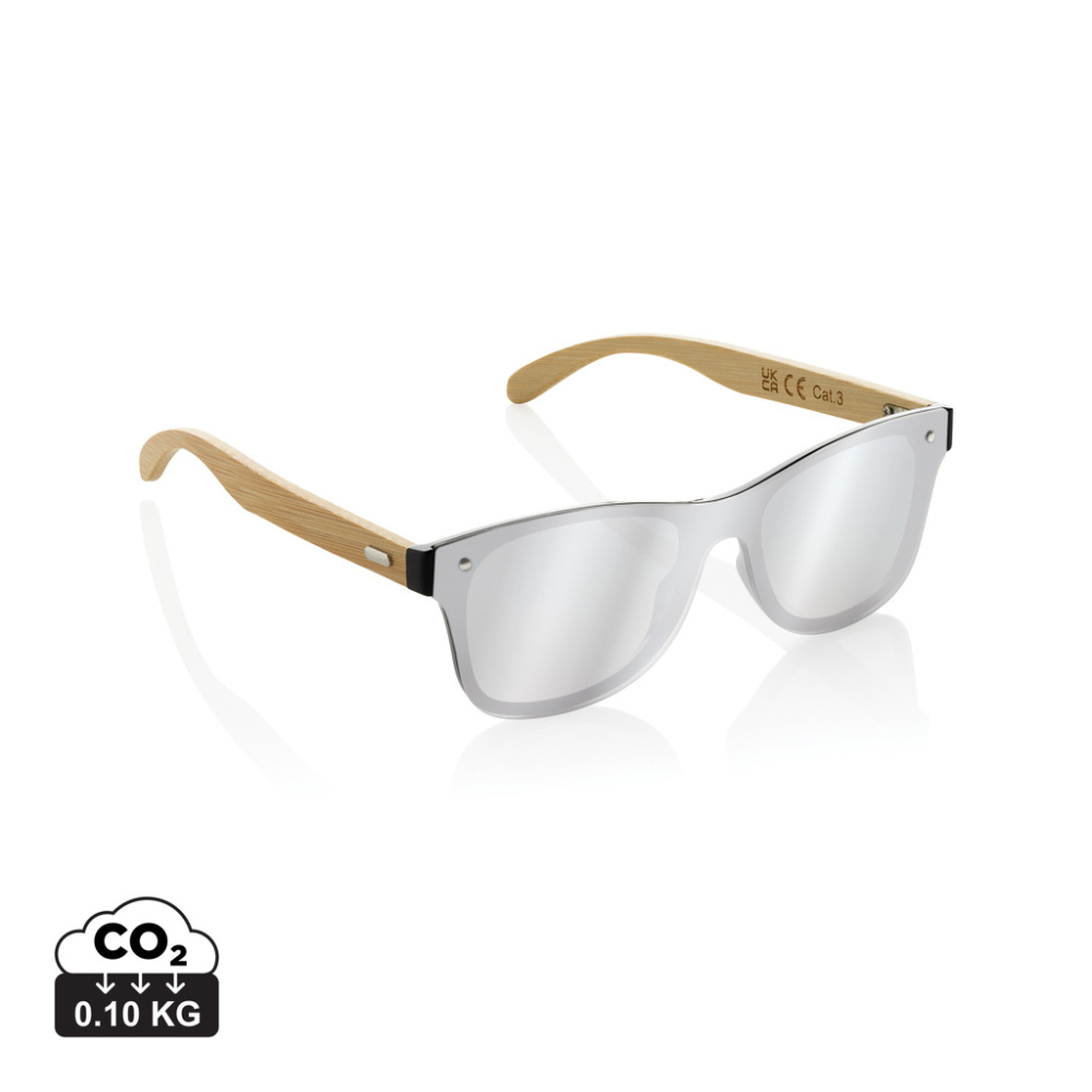 Logotrade corporate gift picture of: Prism RCS recycled plastic sunglasses with bamboo frame