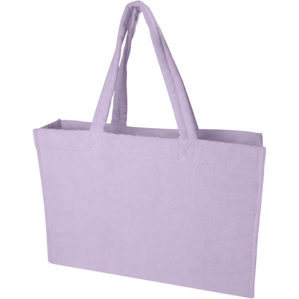 Logo trade business gifts image of: Siam GRS recycled terry beach tote bag 13L