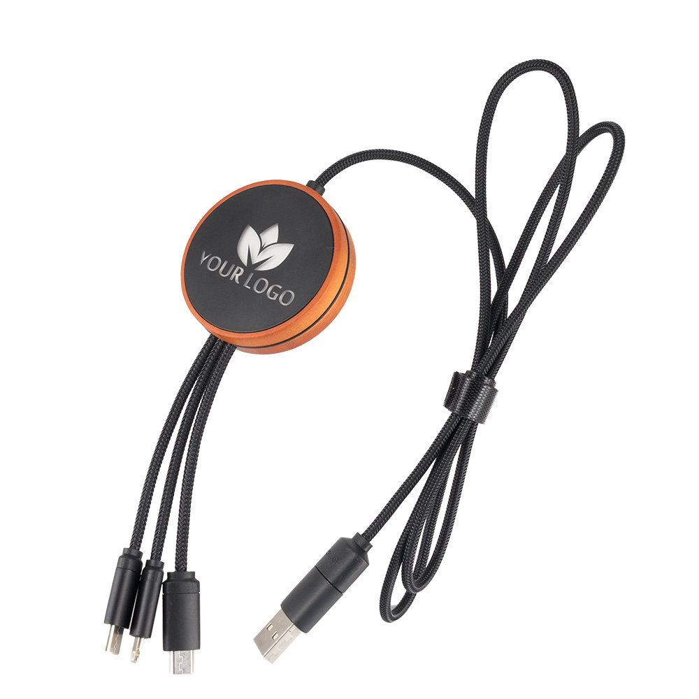 Logo trade promotional merchandise picture of: Big cable 4in1 with illuminated logo - i5w