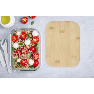 Logo trade promotional items picture of: Roby glass lunch box with bamboo lid