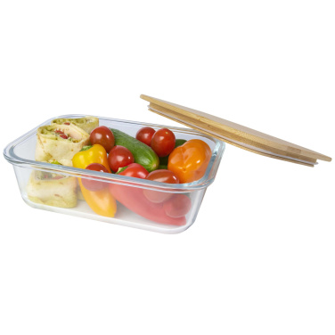 Logo trade business gifts image of: Roby glass lunch box with bamboo lid