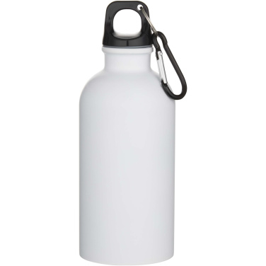 Logotrade promotional giveaway picture of: Oregon 400 ml matte RCS recycled single wall stainless steel water bottle with carabiner