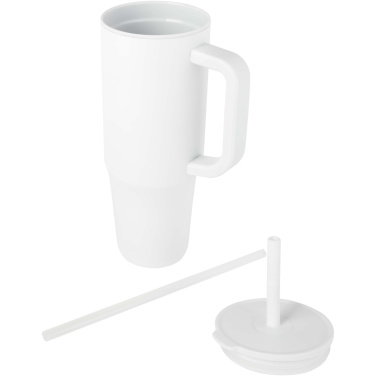 Logo trade advertising products image of: Brady 900 ml RCS certified insulated tumbler with silicone straw