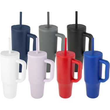 Logo trade promotional gifts picture of: Brady 900 ml RCS certified insulated tumbler with silicone straw