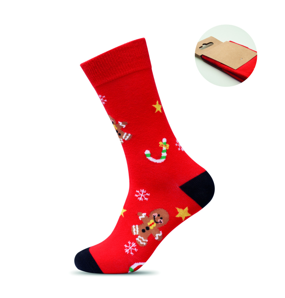 Logo trade corporate gift photo of: Pair of Christmas socks M
