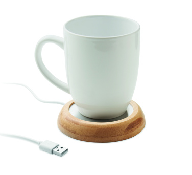 Logotrade promotional item image of: Bamboo mug warmer with USB